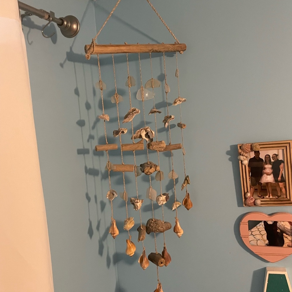 Coastal Seashell and Driftwood Hanging Decor